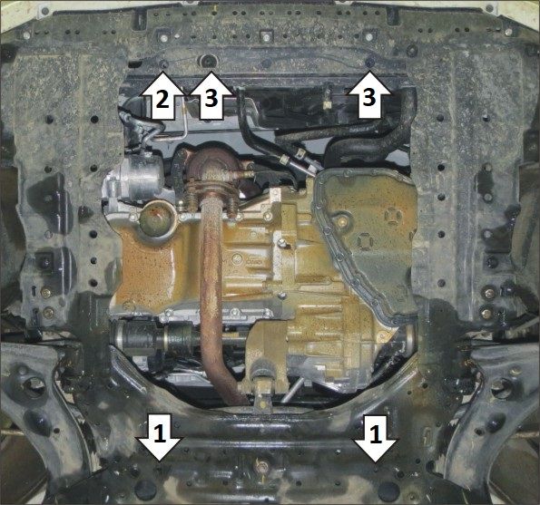 Защита стальная Мотодор (Двигатель, Коробка переключения передач), 2 мм,  для Suzuki Ertiga  2018- арт. 72401