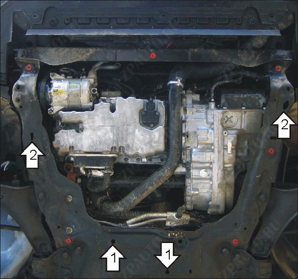 Защита двигателя, кпп стальная Motodor для Ford Galaxy II 2006 2006-2015 (2 мм, сталь), 02615