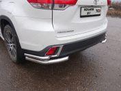 Защита задняя (уголки двойные) 60,3/42,4 мм для автомобиля Toyota Highlander 2017-, TCC Тюнинг TOYHIGHL17-34