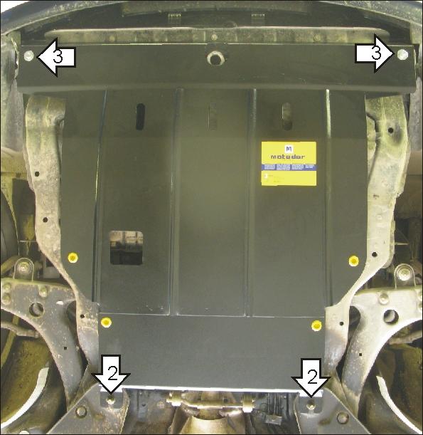 Защита стальная Мотодор (Двигатель, Коробка переключения передач), 2 мм, Сталь для Hyundai Sonata IV 2001-2005 арт. 01007