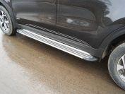 Пороги алюминиевые "Slim Line Silver" 1720 мм для автомобиля Kia Sportage (QL) 2018-, TCC Тюнинг KIASPORT18-38S