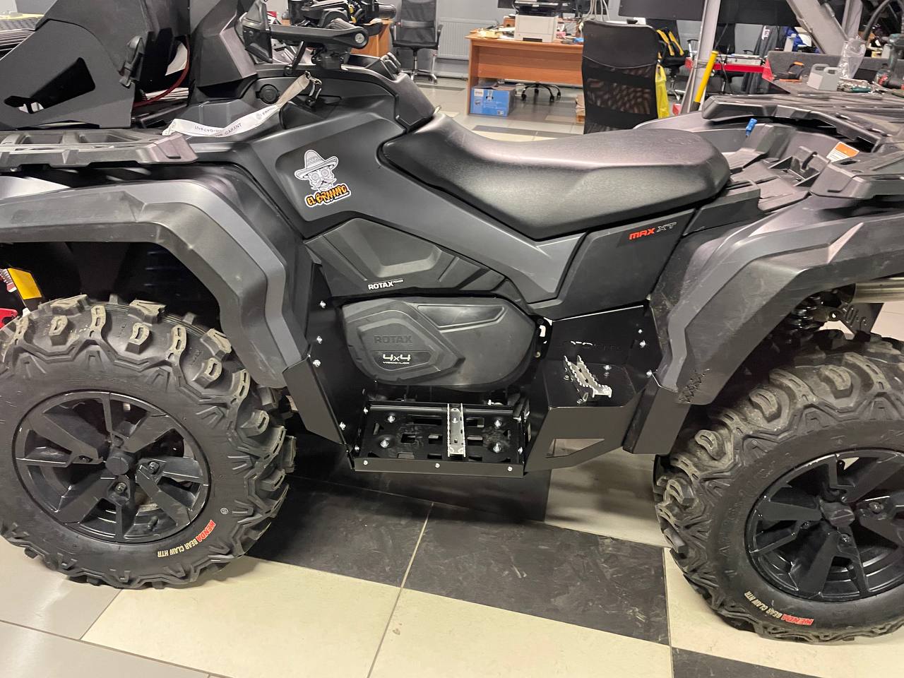 Пороги усиленные для квадроцикла для CAN-AM Outlander Max G2 2019-2023, алюминий 4 мм, STORM, арт. MP 0865