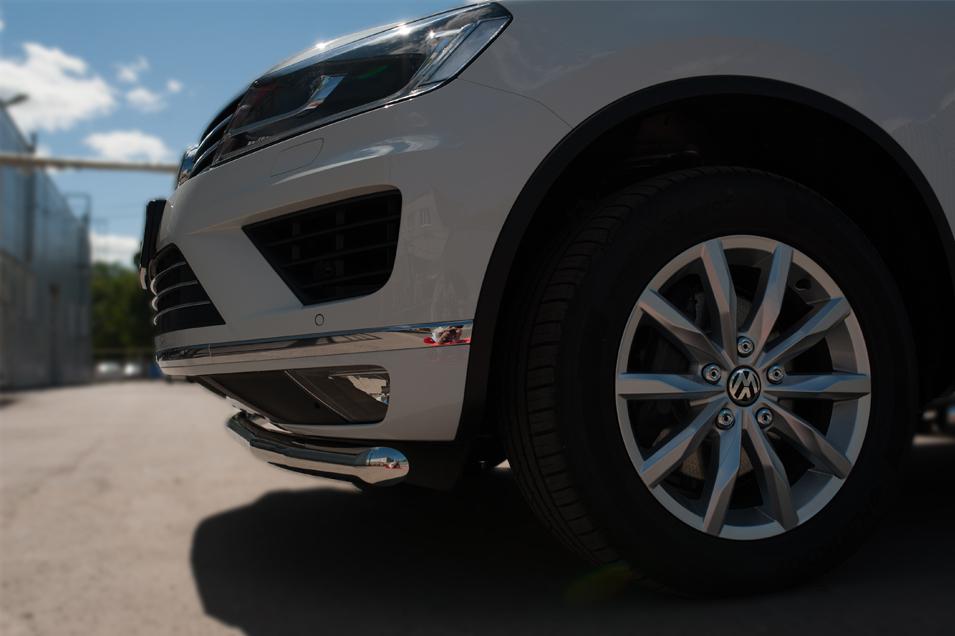 Защита переднего бампера d57 для Volkswagen Touareg 2014, Slitkoff VWTZ-002125