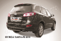 Защита заднего бампера d57 черная Hyundai Santa-Fe (2009-2012) , Slitkoff, арт. HSFN011B