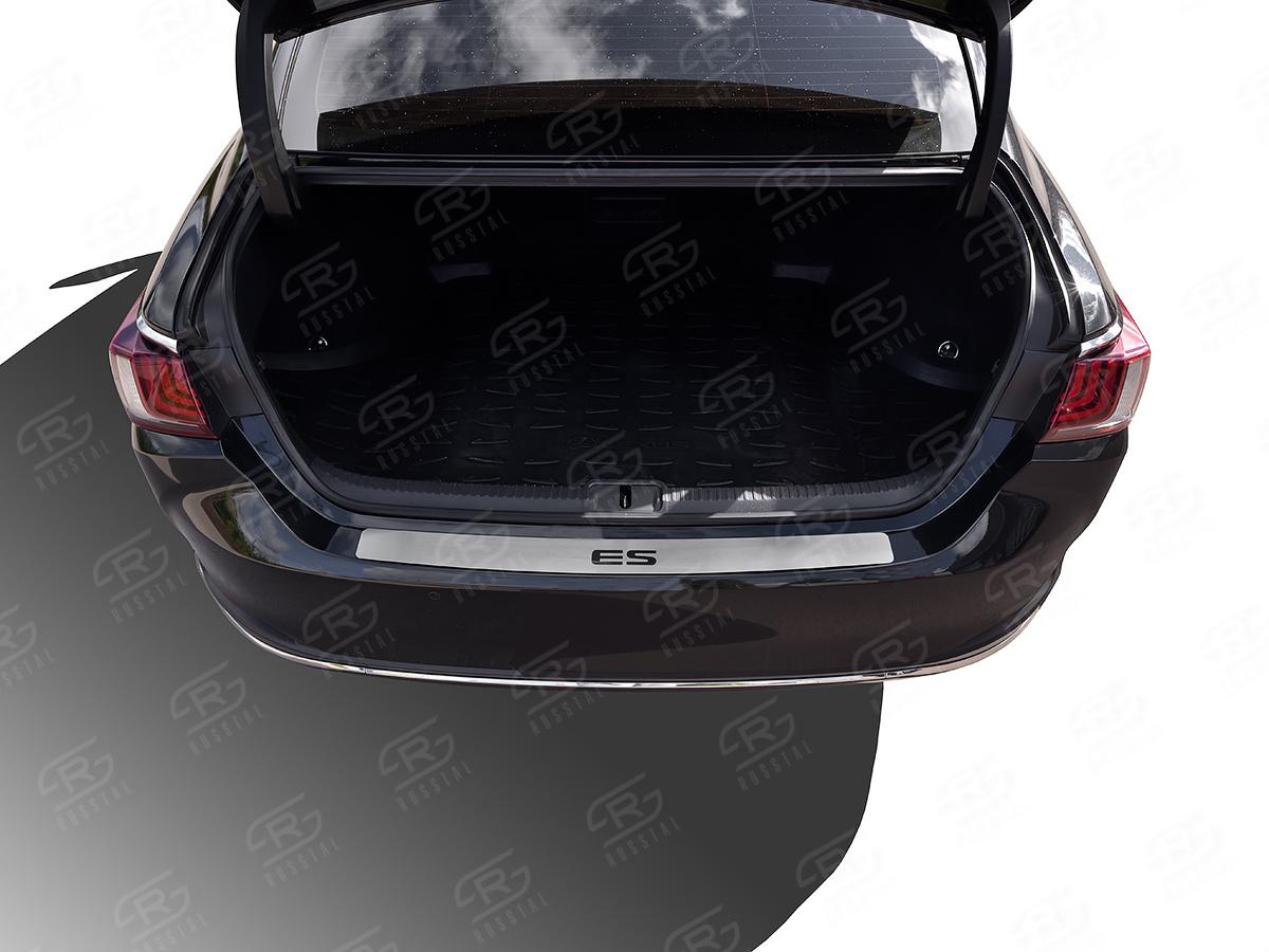 LEXUS ES200-ES250-ES350 2018- Накладка на задний бампер RUSSTAL (нерж., шлиф.,надпись) LEXESN-003483