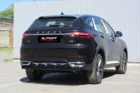 Защита заднего бампера d57 черная Haval F7 F7x (2019-2023) , Slitkoff, арт. HavF7009B