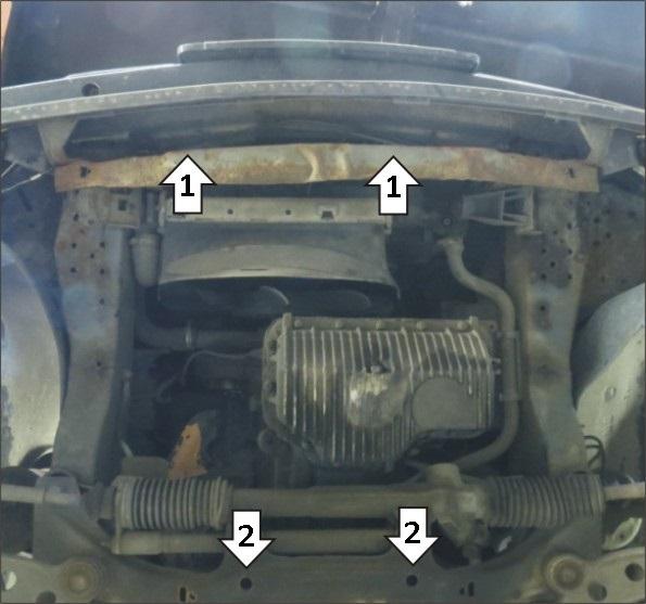 Защита стальная Мотодор (Двигатель), 2 мм, Сталь для BMW 3 (e30) 1982-1992 арт. 00203