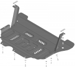 Защита стальная Мотодор (Двигатель, Коробка переключения передач), 2 мм,  Volkswagen Tiguan L Pro  2024- арт. 72709