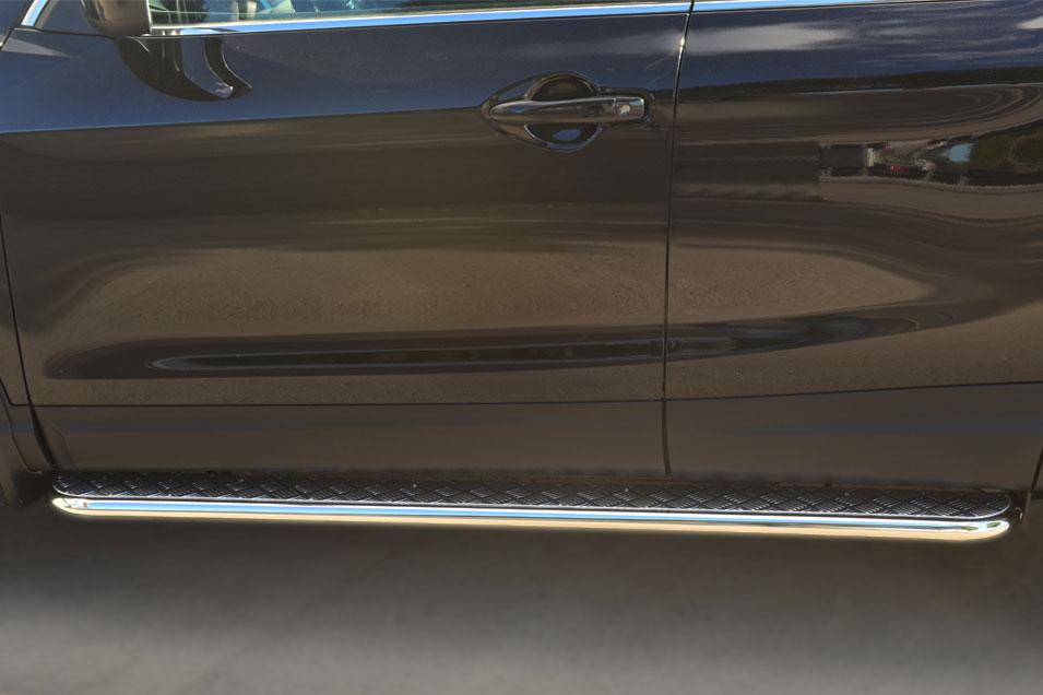 Пороги труба d42 с листом для Nissan Qashqai 14-/15- SPB, Slitkoff NQQL-001795