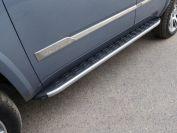 Пороги алюминиевые с пластиковой накладкой (карбон серебро) 1920 мм для автомобиля Cadillac Escalade 2015 TCC Тюнинг арт. CADESC15-14SL