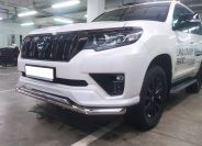 Защита переднего бампера двойная для автомобиля Toyota Land Cruiser Prado 150  Black Onyx 2020 арт. TLCP150.20.03