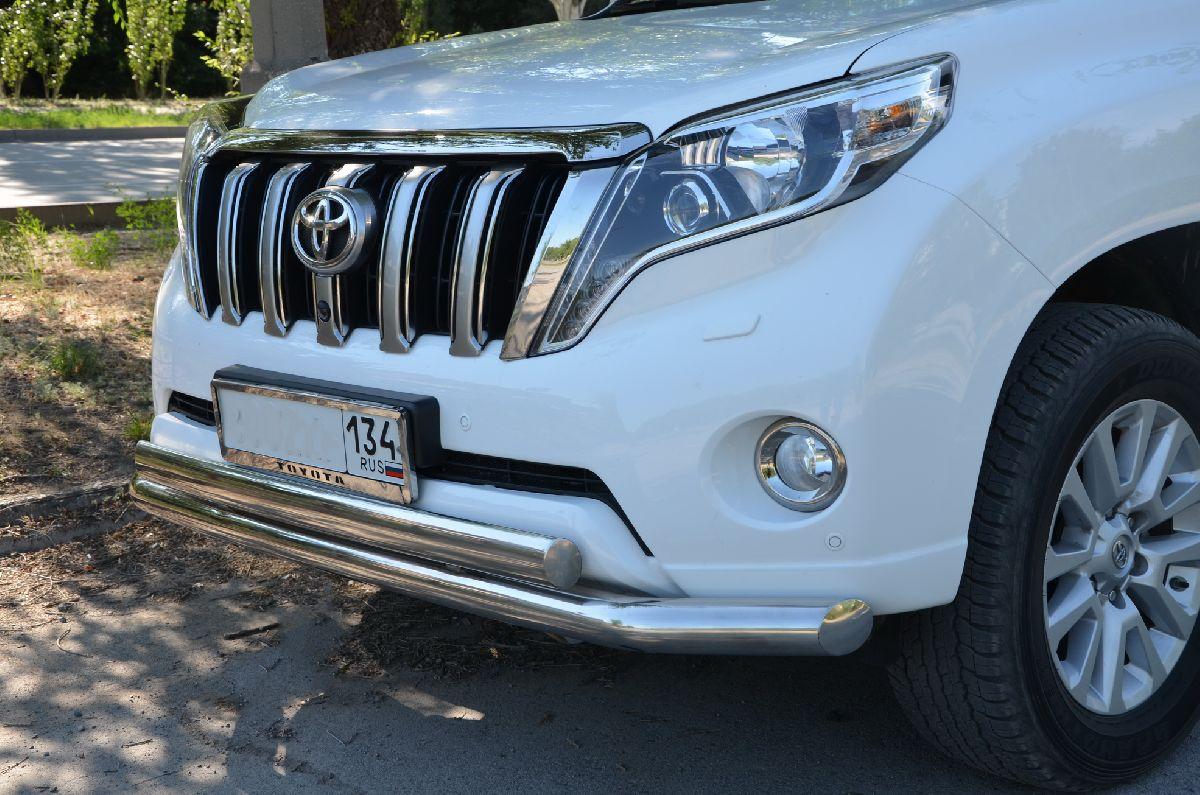 Защита переднего бампера двойная  для автомобиля TOYOTA Land Cruiser Prado 150    2014, Россия TLCP150.14.03-75
