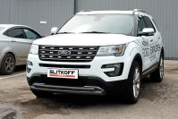 Защита переднего бампера d76+d57 двойная черная Ford Explorer (2015-2018) , Slitkoff, арт. FEX15001B