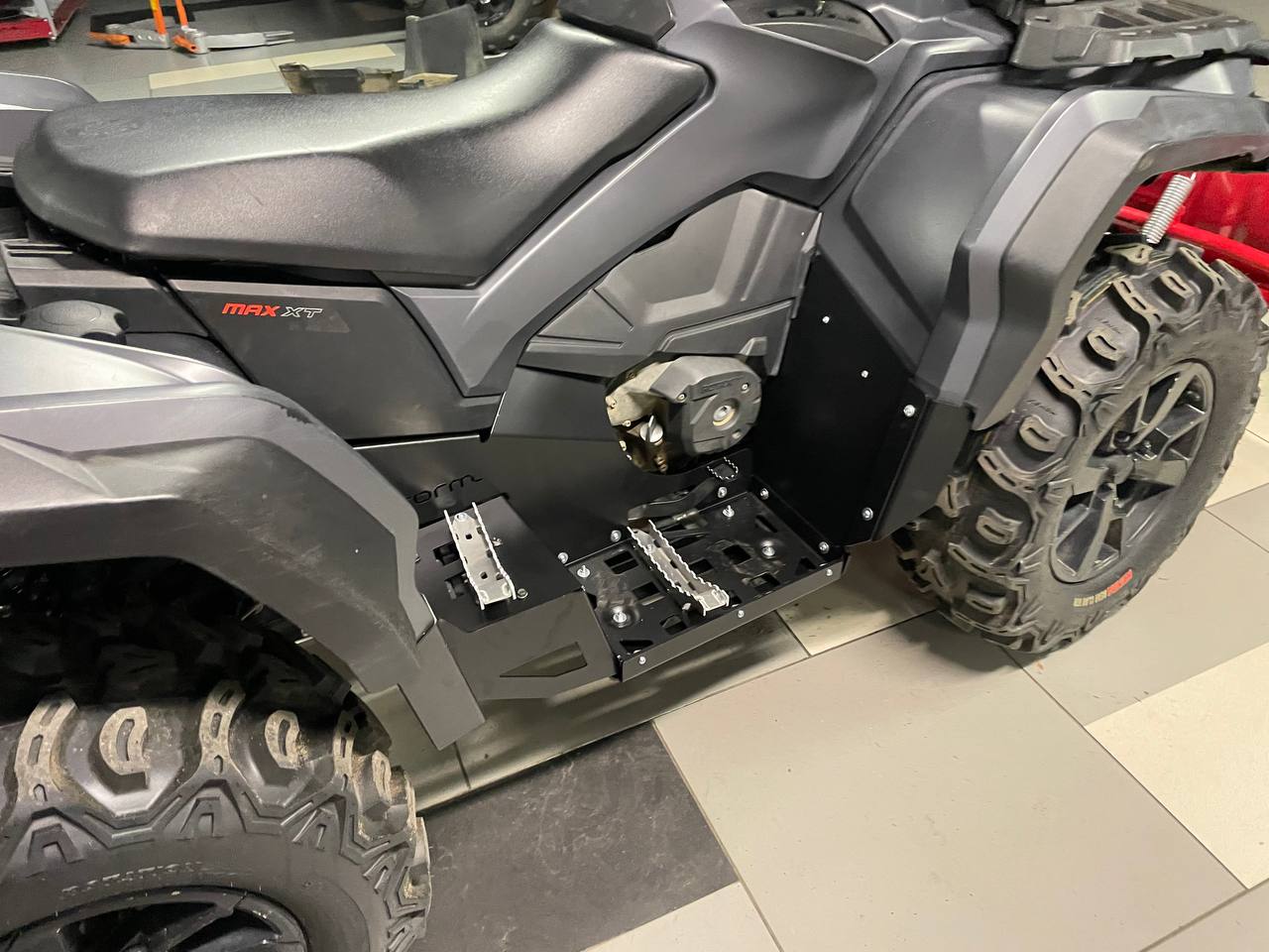 Пороги усиленные для квадроцикла для CAN-AM Outlander Max G2 2019-2023, алюминий 4 мм, STORM, арт. MP 0865