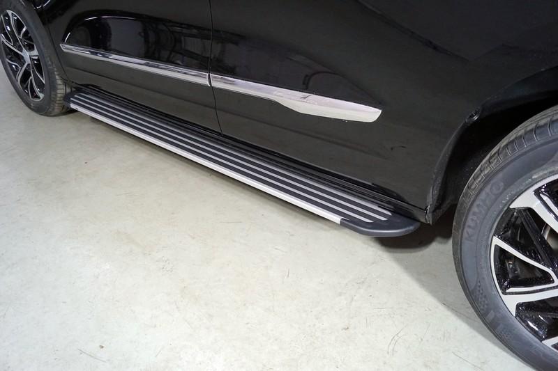 Пороги алюминиевые "Slim Line Silver" 1820 мм для автомобиля HAVAL Jolion (1,5 л., 2WD) 2021- TCC Тюнинг арт. HAVJOL21-29S