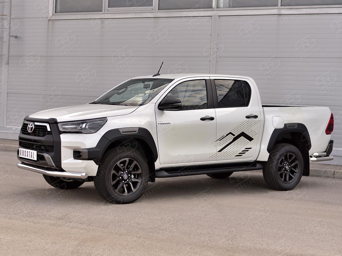 TOYOTA HILUX BLACK ONYX 2020- Защита переднего бампера d76 секции THBOZ-003512