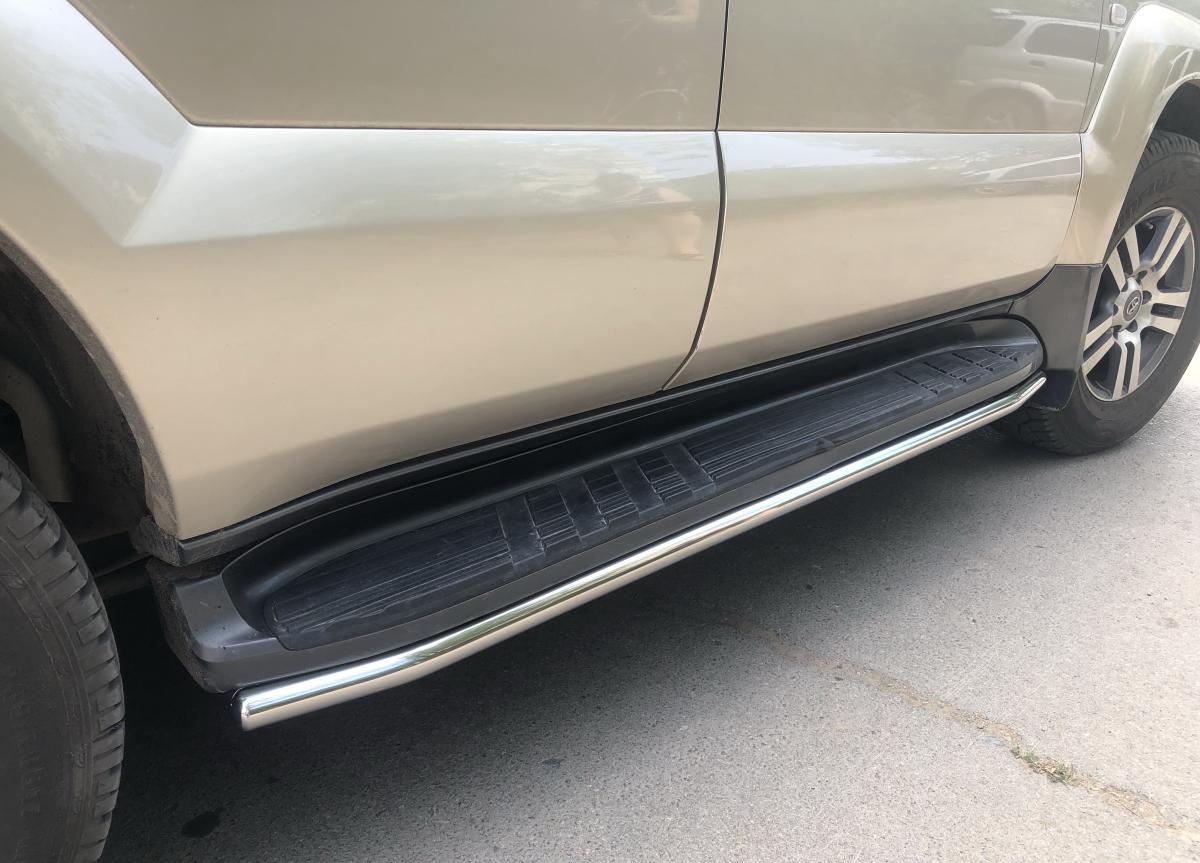 Защита штатного порога под порог для автомобиля Land Cruiser Prado 120     2003-2009 арт. TLCP120.03.30-2