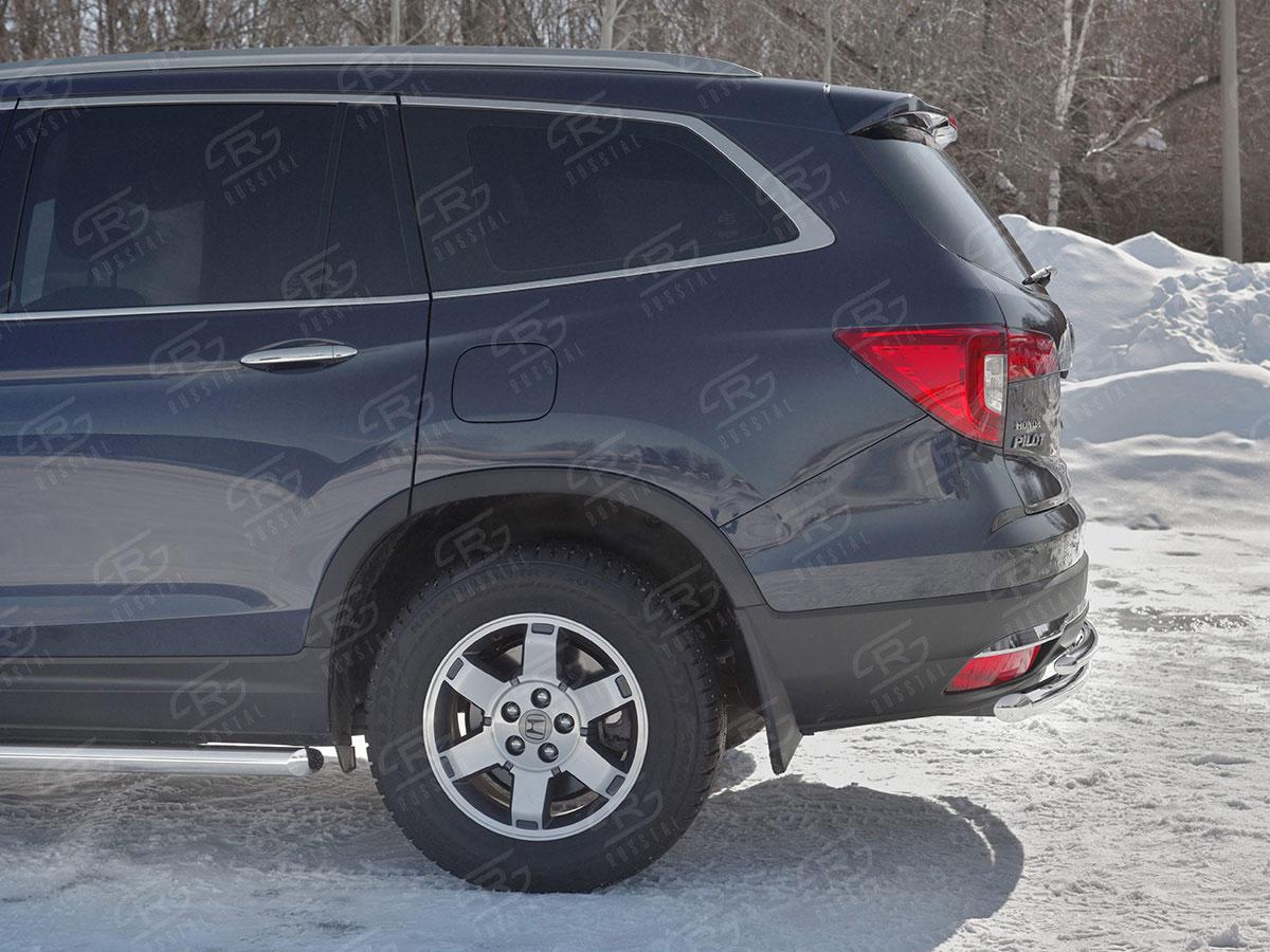 Защита заднего бампера d57/42 на Honda Pilot III 2015, Slitkoff HPZ-002926