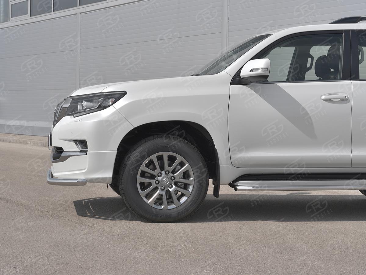 Защита переднего бампера d57 секции для автомобиля Toyota Land Cruiser Prado 150 Style 2019, Slitkoff LCPZ-003295
