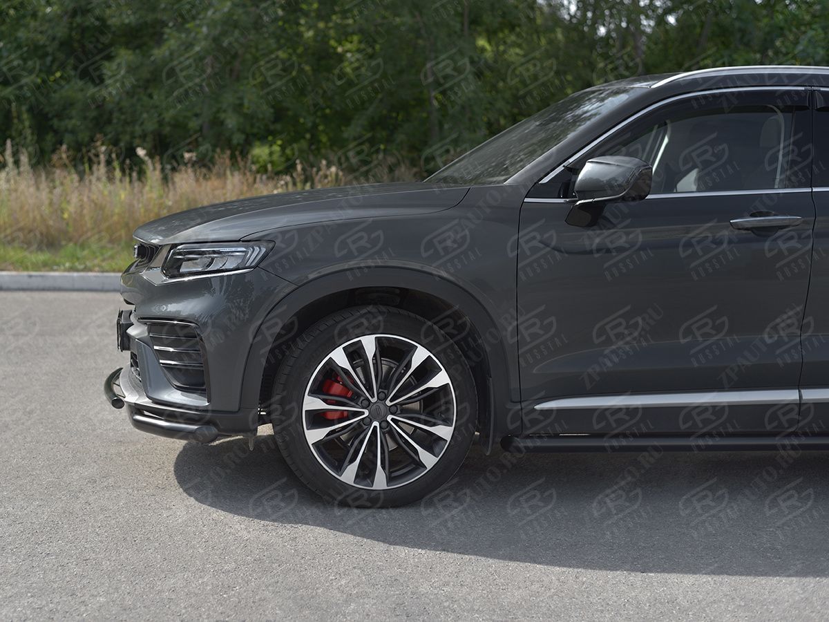 GEELY TUGELLA 2020- Защита переднего бампера d57 секции-d42 дуга black GTGZ-003943CH