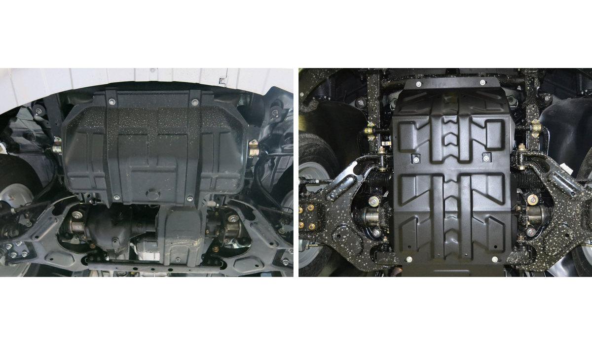 Защита картера АвтоБроня для Great Wall Hover H5 (V - 2.0D; 2.4) 2011-2016, штампованная, сталь 1.8 мм, с крепежом, 111.02001.3