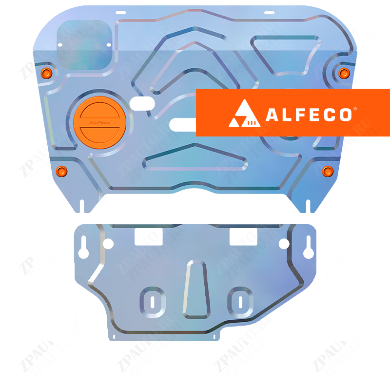 Защита  картера и КПП (2 части) Toyota Rav4 V (XA50) 2018- V-all (на автомобили для китайского рынка) , ALFeco, алюминий 4мм, арт. ALF24116al