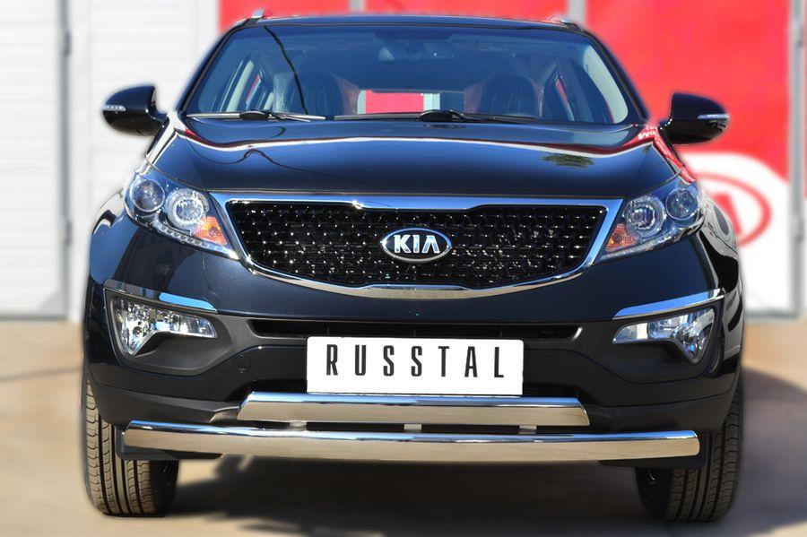 Защита переднего бампера d75х42 для KIA Sportage 2010-2015, Slitkoff d75х42 KSGZ-001669
