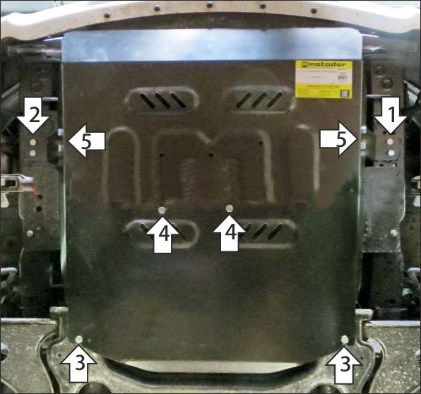 Защита стальная Мотодор (Радиатор, Двигатель), 2 мм,  для Foton Toano  2015- арт. 77501