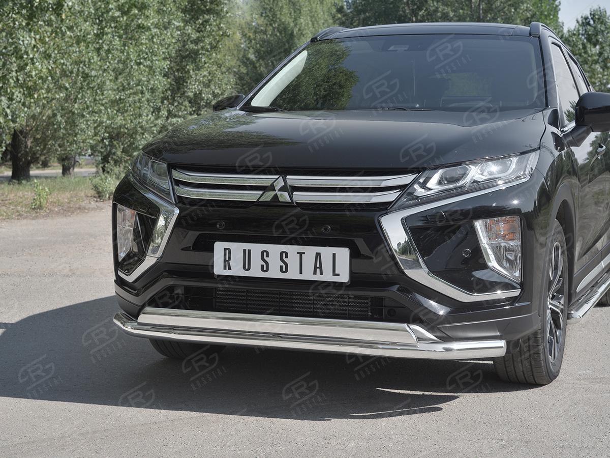 Защита переднего бампера d57 секции-d75x42 дуга для автомобиля Mitsubishi ECLIPSE CROSS 2018, Slitkoff MEZ-003043