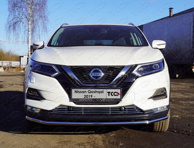Защита передняя нижняя 42,4 мм для автомобиля Nissan Qashqai 2019-, TCC Тюнинг NISQASH19-14