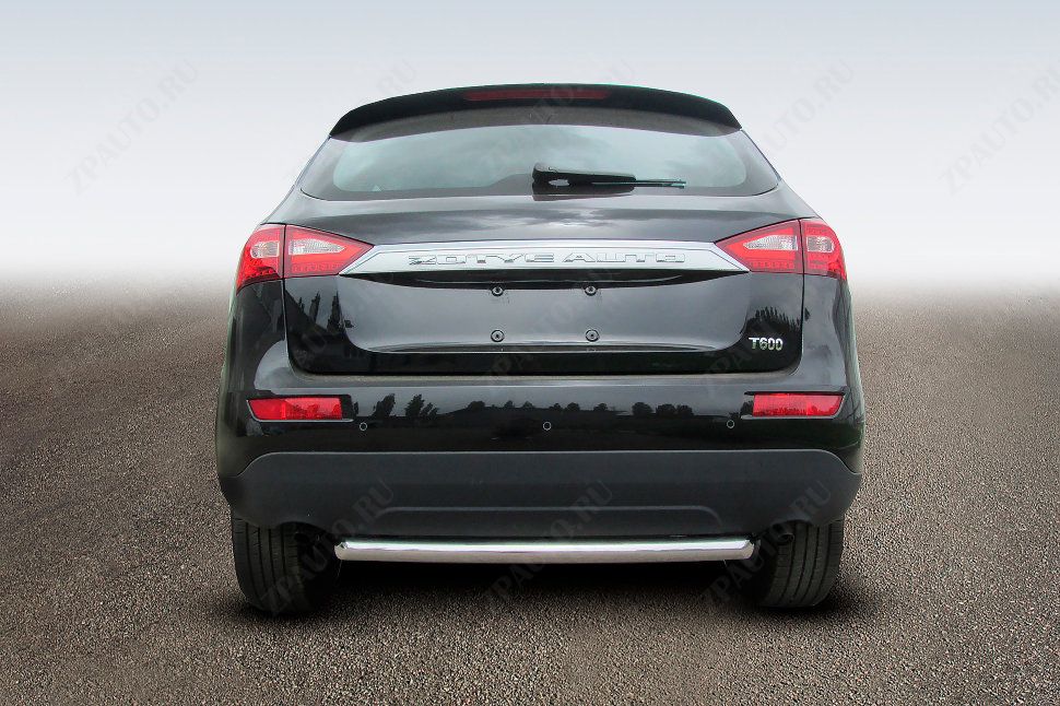 Защита заднего бампера d57 радиусная Zotye T600 (2013-2023) Black Edition, Slitkoff, арт. ZOT-006BE