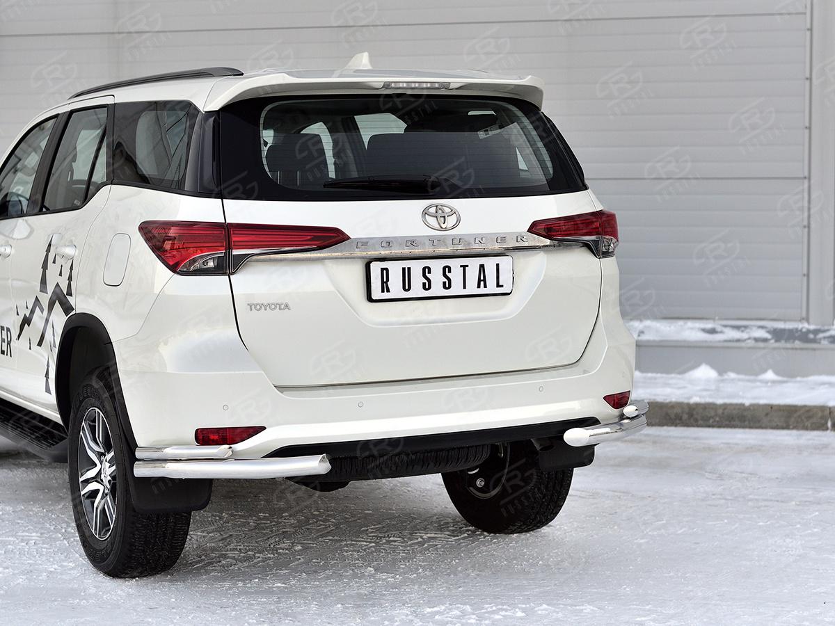 TOYOTA FORTUNER 2020- Защита заднего бампера уголки d57 секции-d42 уголки TFRZ-003541