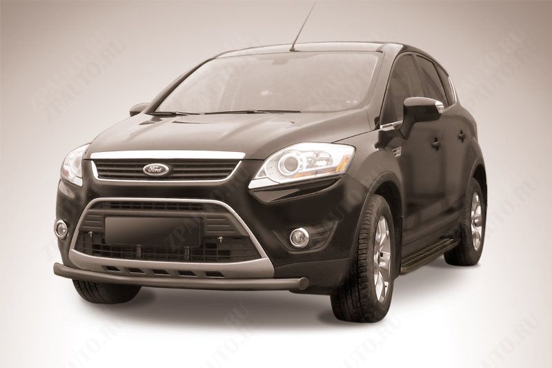 Защита переднего бампера d57 черная Ford Kuga (2008-2013) , Slitkoff, арт. FKG006B