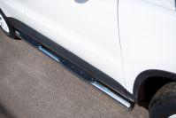 Пороги труба d76 с накладками вариант 3 для Volkswagen Tiguan Track&Field Track&Style 2011-2016, Slitkoff VGT-0004943