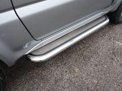 Пороги с площадкой (нерж. лист) 60,3 мм для автомобиля Suzuki Jimny 2012-, TCC Тюнинг SUZJIM16-18