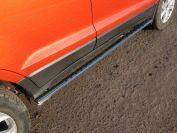 Пороги овальные с проступью 75х42 мм для автомобиля Ford EcoSport 2014- TCC Тюнинг арт. FORECOSPOR14-07