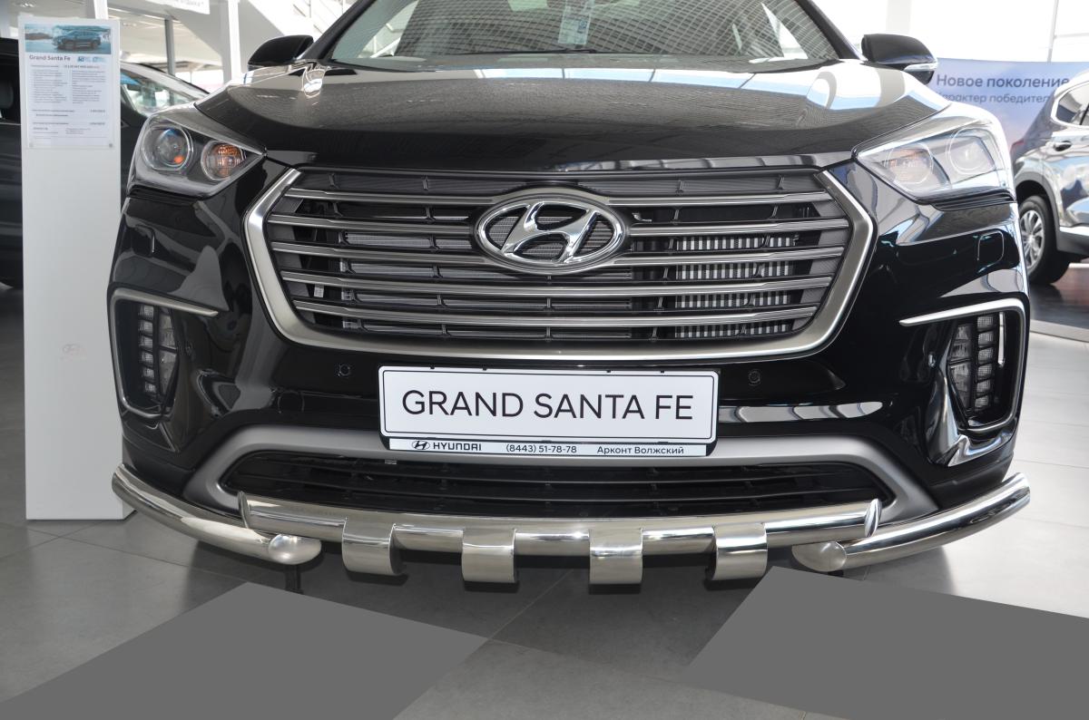 Защита переднего бампера  G для автомобиля HYUNDAI Santa Fe  GRAND 2018, Россия HYSFG.18.05