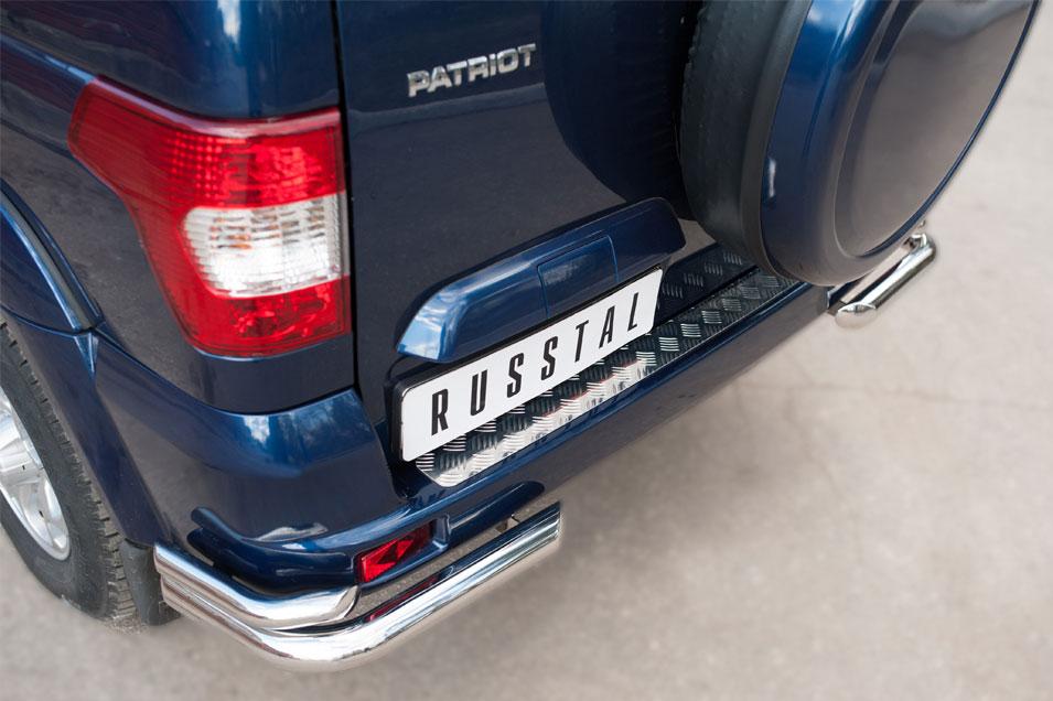 Защита заднего бампера уголки d57/42 для UAZ Patriot 2014, Slitkoff UPZ-002072