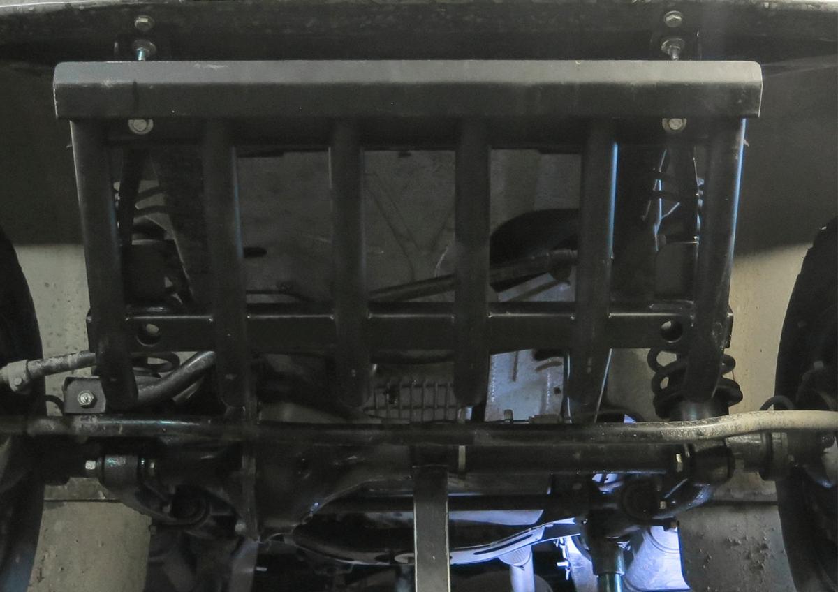 Защита рулевых тяг из трубы АвтоБроня для УАЗ Hunter (V - все) 2003-н.в., сталь 2.5 мм, с крепежом, 222.06314.1