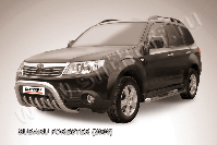 Кенгурятник d76 низкий с защитой картера Subaru Forester (2007-2013) Black Edition, Slitkoff, арт. SF001BE