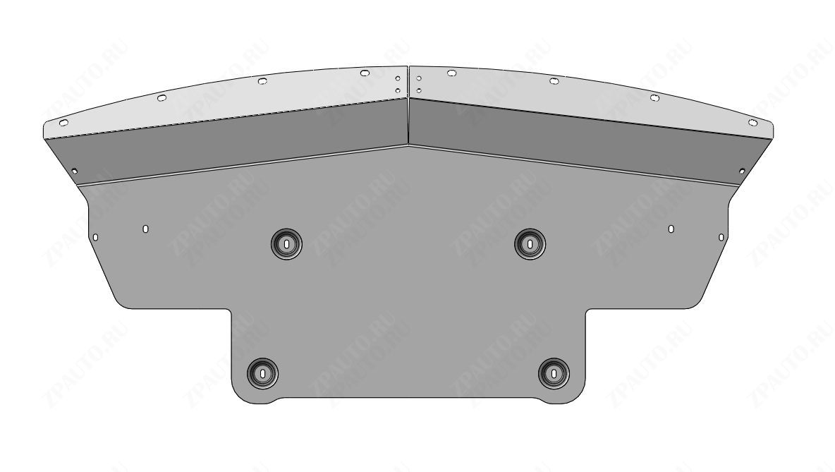04.46ABC ЗАЩИТА ПЕРЕДНЕЙ ЧАСТИ ДНИЩА CADILLAC ESCALADE (2020-) / CHEVROLET TAHOE (ШЕВРОЛЕ ТАХО) V-5.3 (2020-) (АЛЮМИНИЙ 4 ММ)