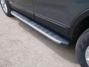 Пороги алюминиевые с пластиковой накладкой (карбон серые)    1720 мм для автомобиля Kia Sorento 2012-, TCC Тюнинг KIASOR12-16GR