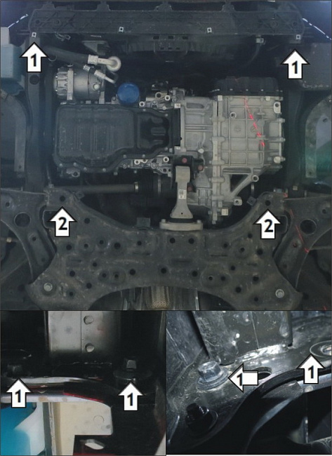 Защита АвтоСтандарт (Двигатель, Коробка переключения передач), 1, сталь для KIA Cerato  2021- арт.50913