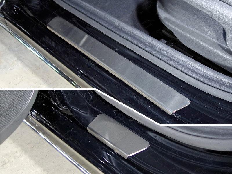 Накладки на пороги (лист шлифованный) 4шт для автомобиля Hyundai Accent 2017-