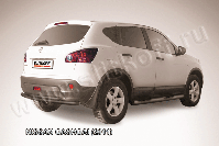 Защита заднего бампера d57+d42 двойная черная Nissan Qashqai (2010-2013) , Slitkoff, арт. NIQ11-009B