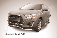 Защита переднего бампера d57 волна Mitsubishi ASX (2012-2016) Black Edition, Slitkoff, арт. MAS14-001BE