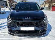 Защита переднего бампера двойная с перемычками с покрытием "раптор" для автомобиля Kia Sportage 2022  арт. KSP.22.75-R