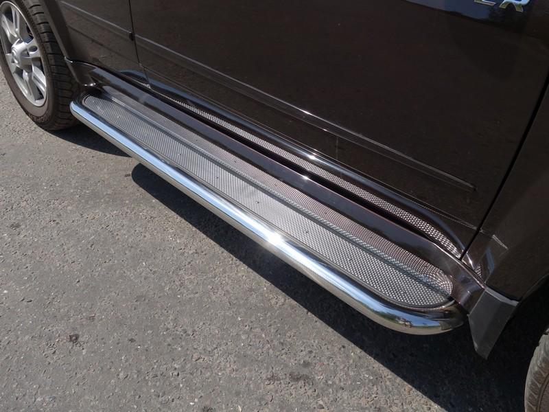 Пороги с площадкой (нерж. лист) 60,3 мм для автомобиля Haval H5 2020- TCC Тюнинг арт. HAVH520-28