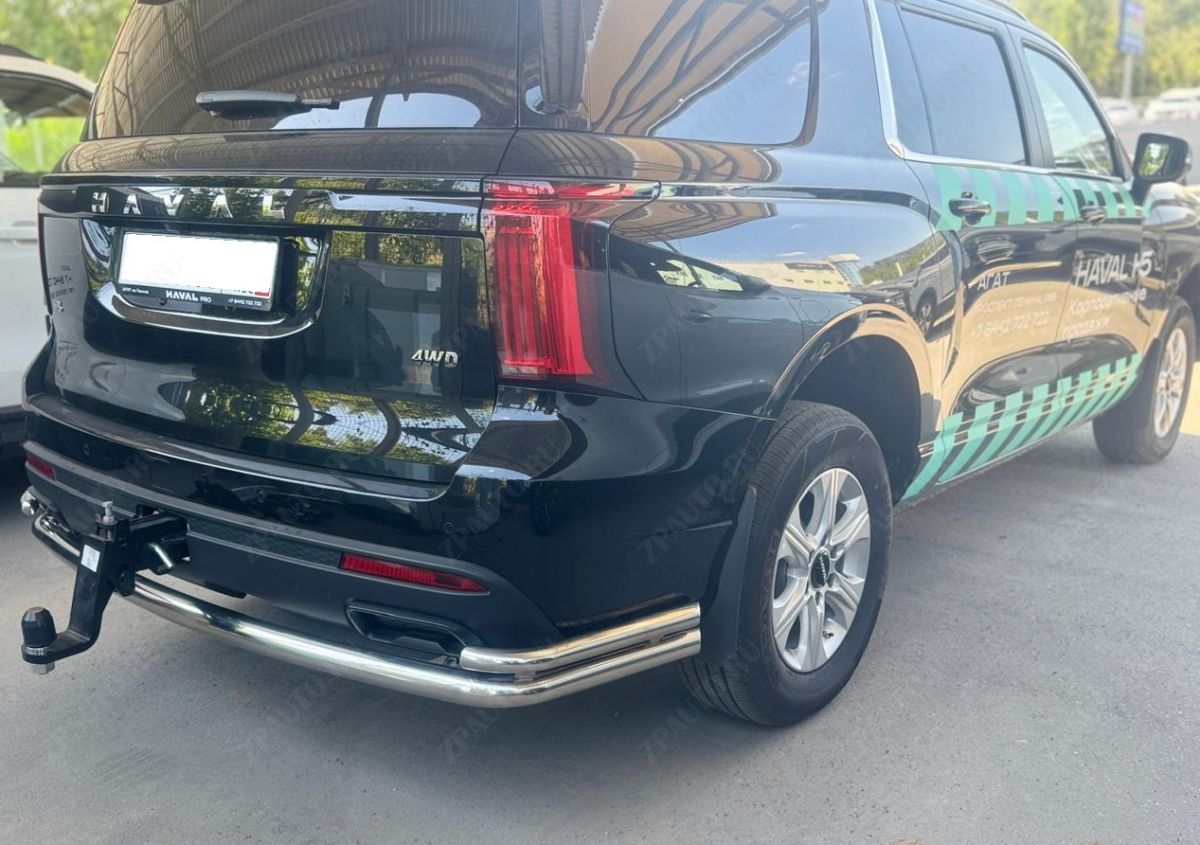 Защита заднего бампера угловая большая двойная для автомобиля Haval H5 2024 арт. HVH5.24.22