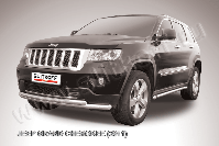 Защита переднего бампера d57+d57 двойная радиусная Jeep Grand Cherokee (2010-2013) , Slitkoff, арт. JGCH003